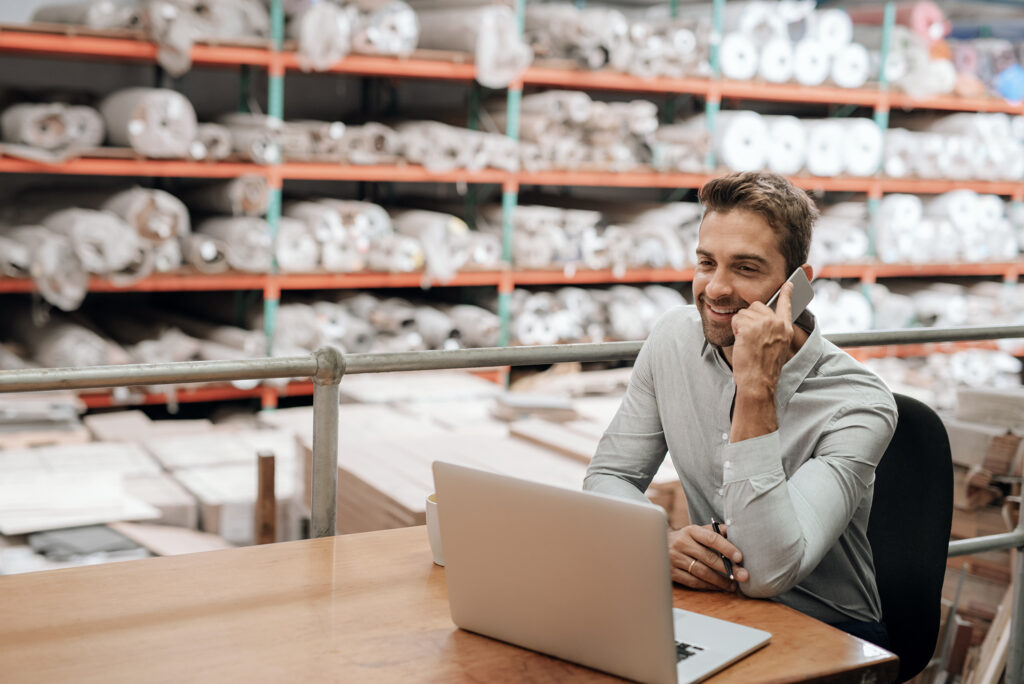 man working through accounts receivables process